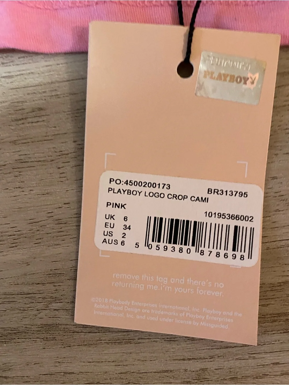 Missguided x PLAYBOY Pink Spaghetti-Strap Crop Top & High-Waist Bike Shorts set